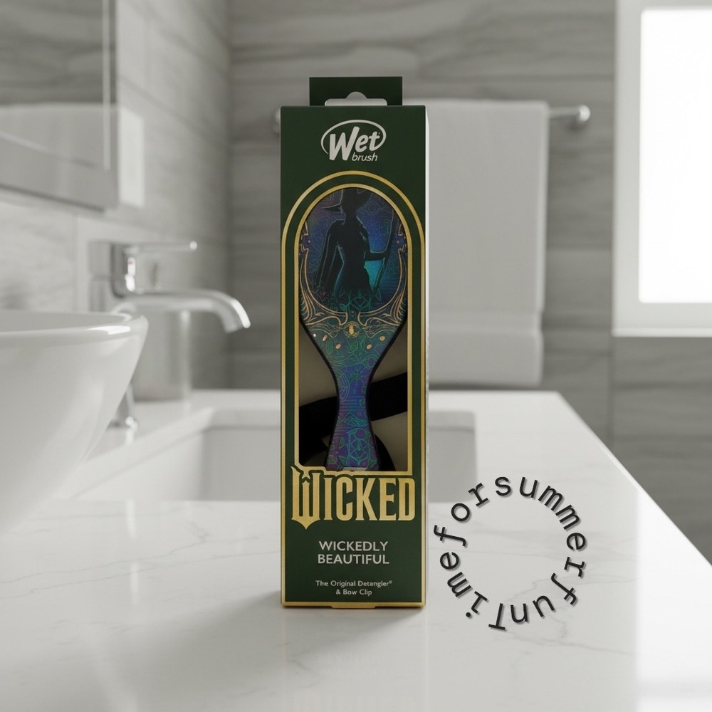 Wet Brush Wickedly Beautiful Original‎ Detangler Hair Brush & Bow Clip Witch